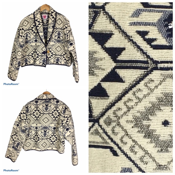 Vintage Jackets & Blazers - Vintage 1980's Tapestry Aztec Blazer Jacket - M
